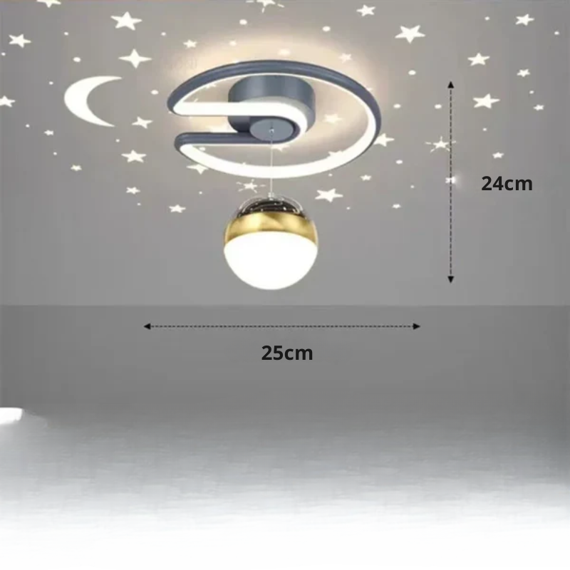 LED Ceiling Light with Starry Sky – Modern Chandelier Design for Children's Rooms and Living Rooms