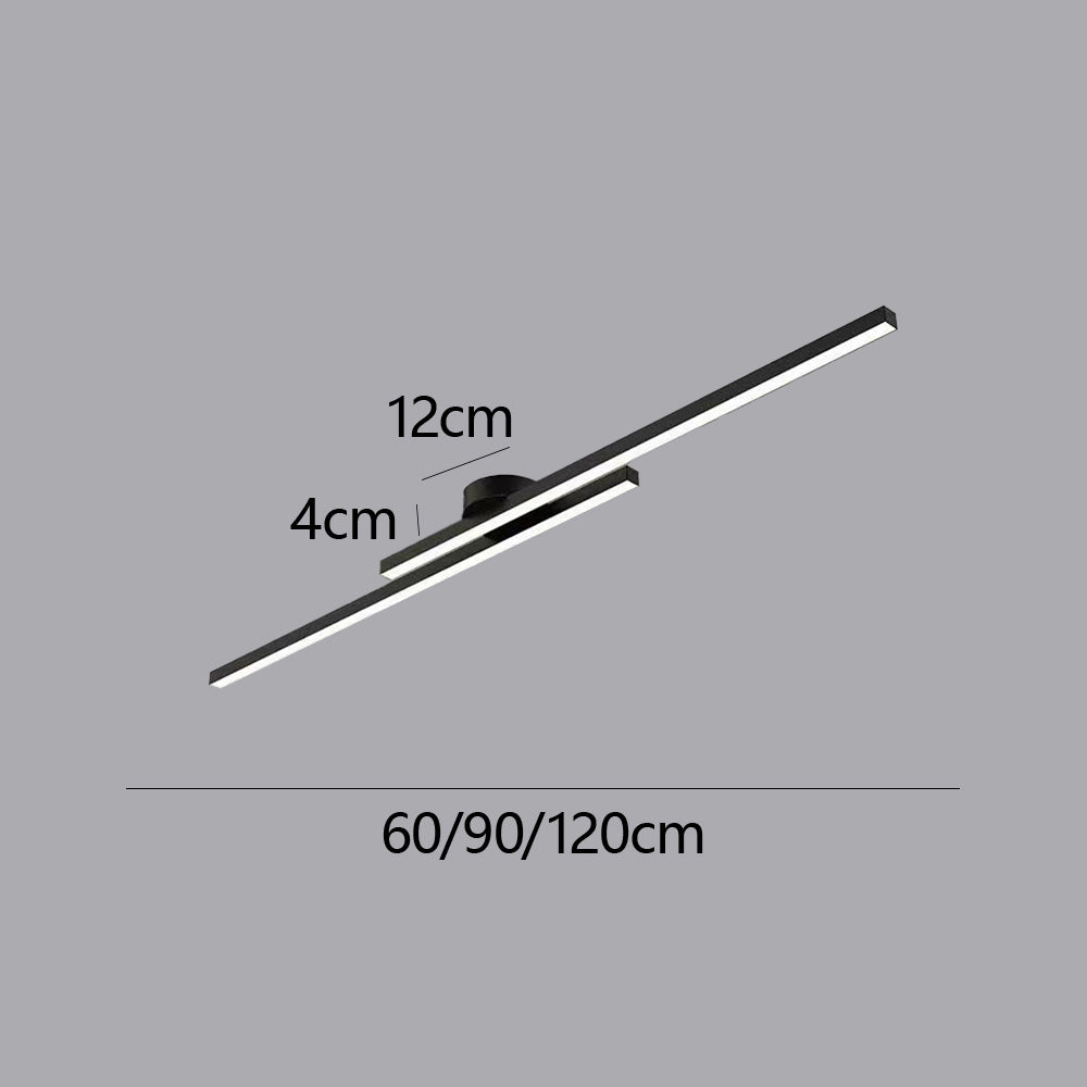 Sleek Aluminium Long Strip Semi Flush Mount LED Ceiling Light for Home Spaces
