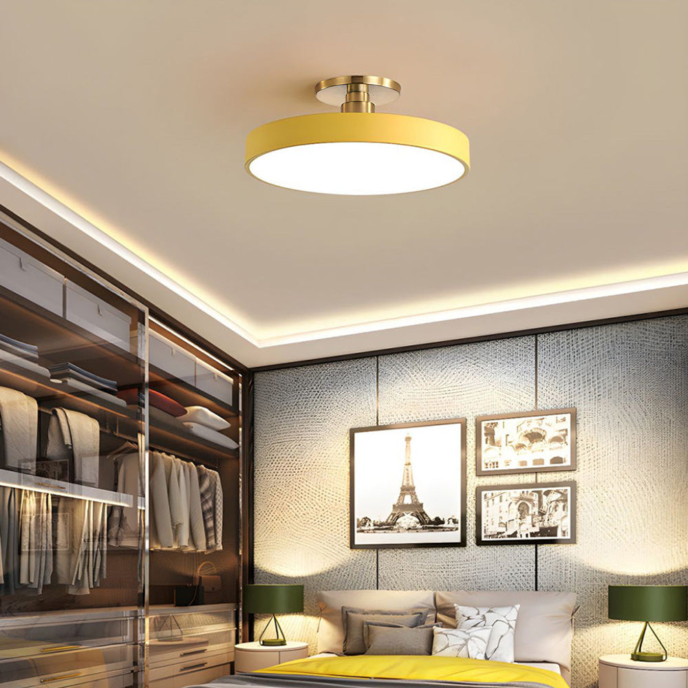 Minimalist Semi-Flush Mount Ring LED Ceiling Fixture