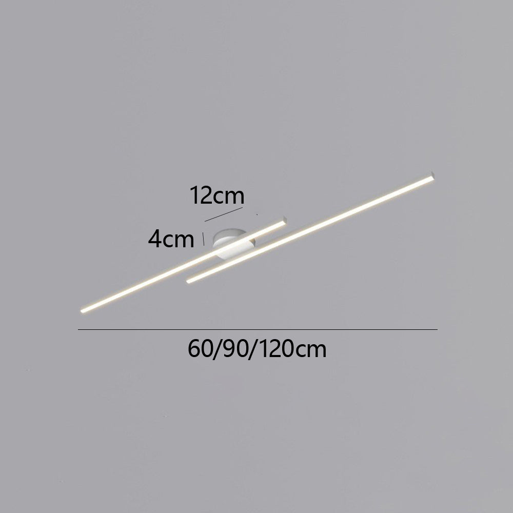 Sleek Aluminium Long Strip Semi Flush Mount LED Ceiling Light for Home Spaces