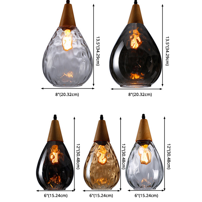 Stylish Teardrop Glass Hanging Pendant Light