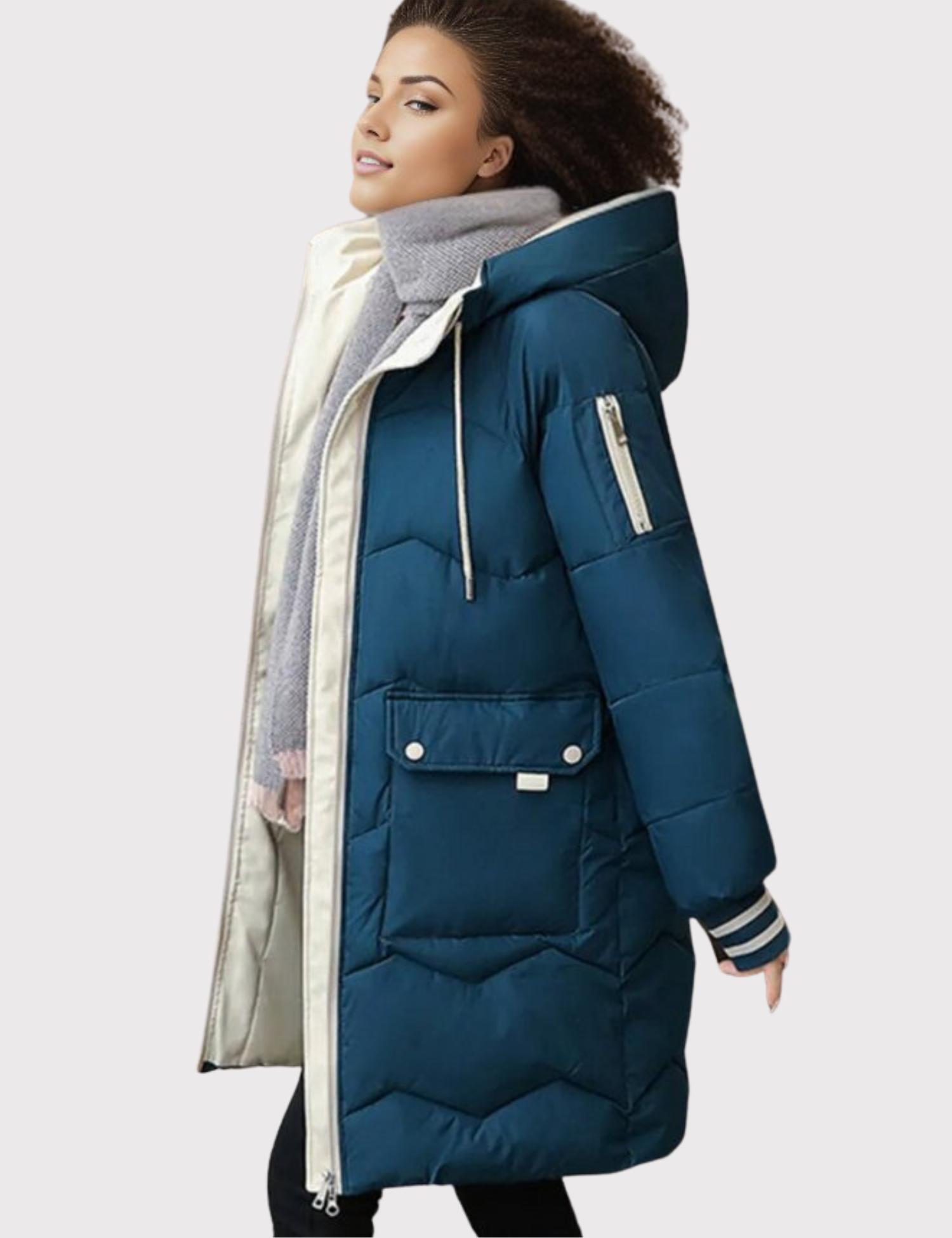 Women's Zip Up Warm Coat | Quilted