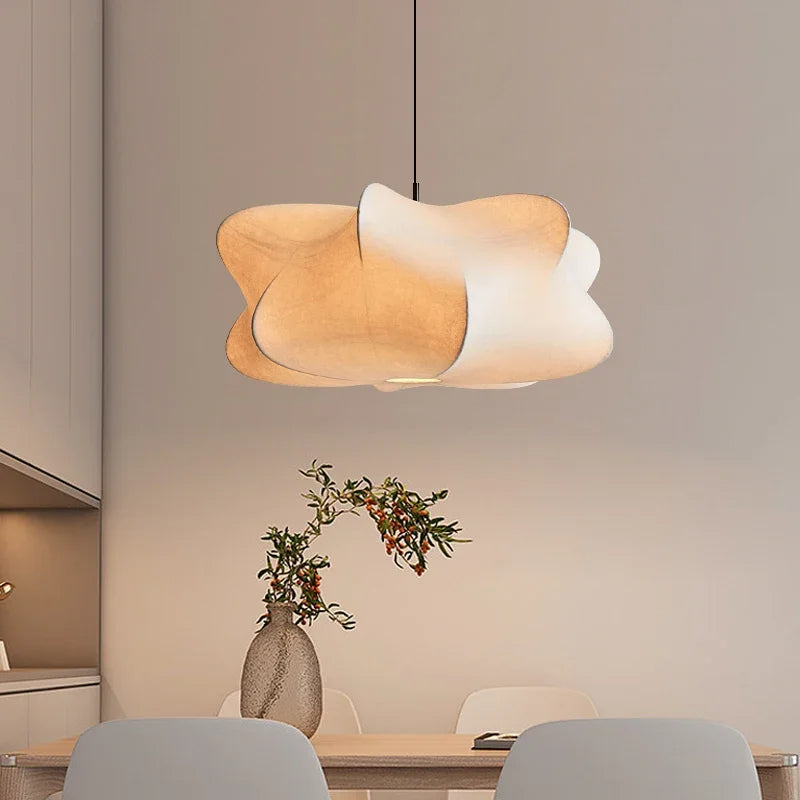 Japanese Wabi Sabi Silk Pendant Light – Minimalist Lighting for Stylish Spaces