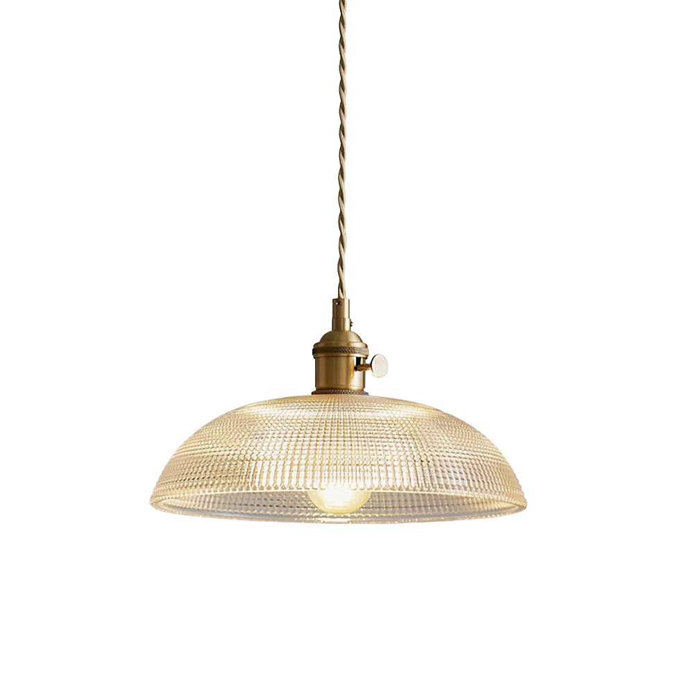 Retro-Inspired Ribbed Glass Pendant Lights