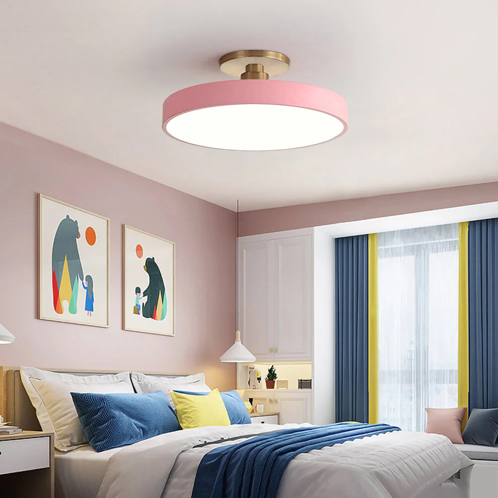 Minimalist Semi-Flush Mount Ring LED Ceiling Fixture