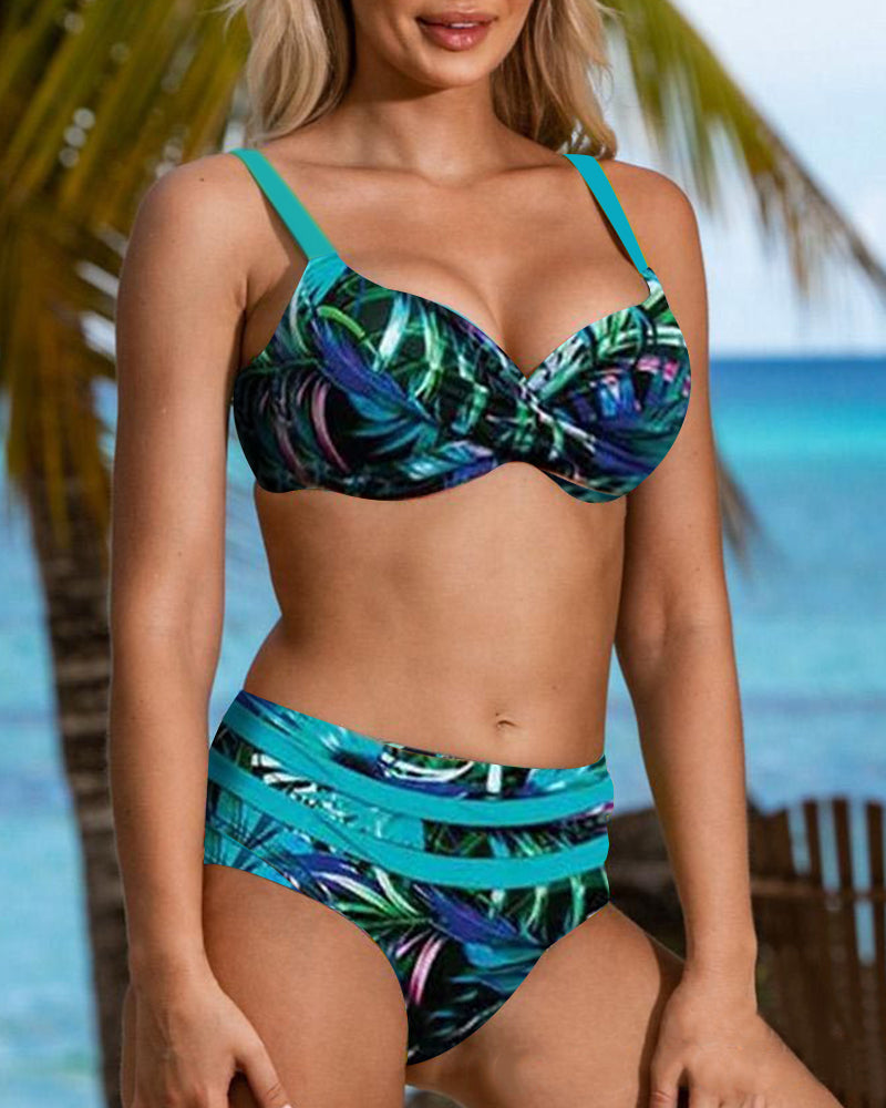Women's Stylish Tropical Inspired Bikini Set | Two Piece