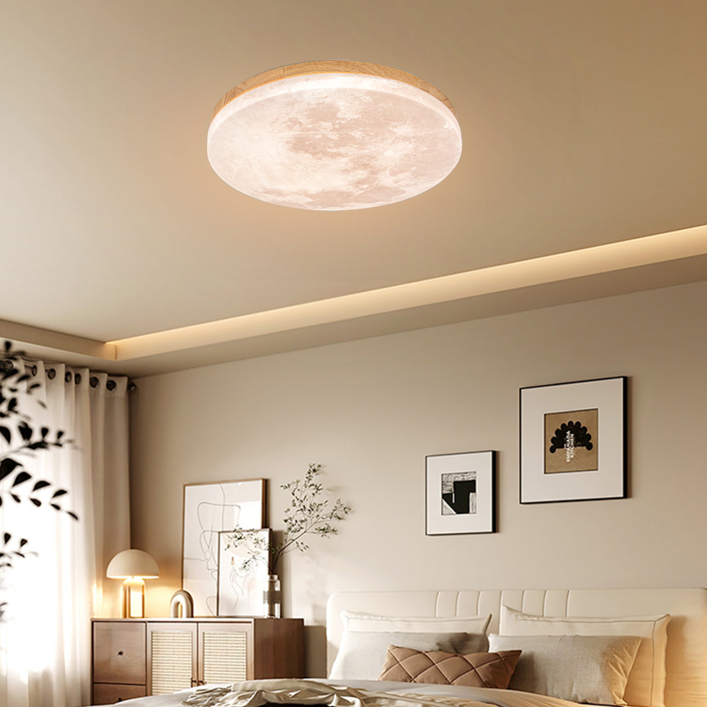 Simple Moon Inspired Round LED Ceiling Light