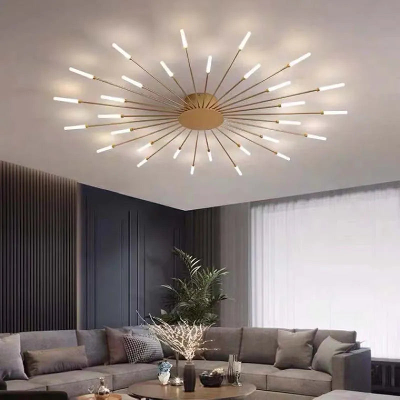 Modern Firework-Inspired Flush Mount Ceiling Light
