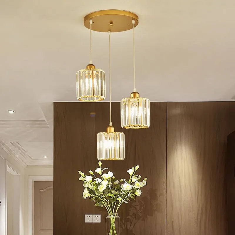 Elegant Multi-Glass Cylinder Pendant Light