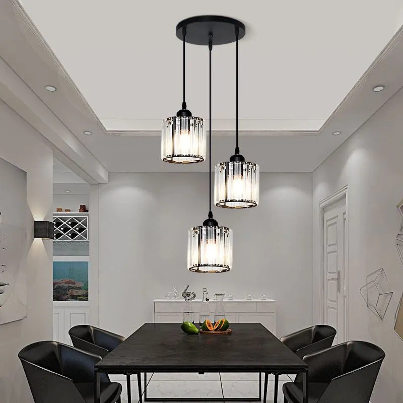 Elegant Multi-Glass Cylinder Pendant Light