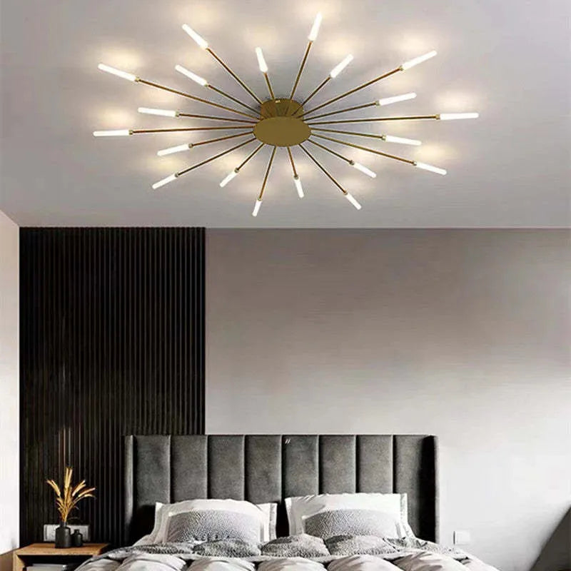 Modern Firework-Inspired Flush Mount Ceiling Light