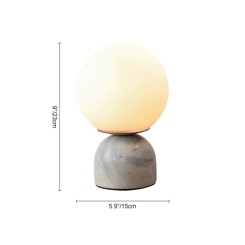 Elegant Marble Desk Lamp with Crystal Clear Glass Shade