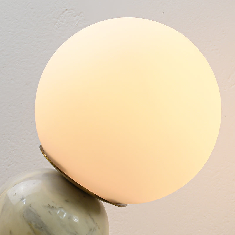 Elegant Marble Desk Lamp with Crystal Clear Glass Shade