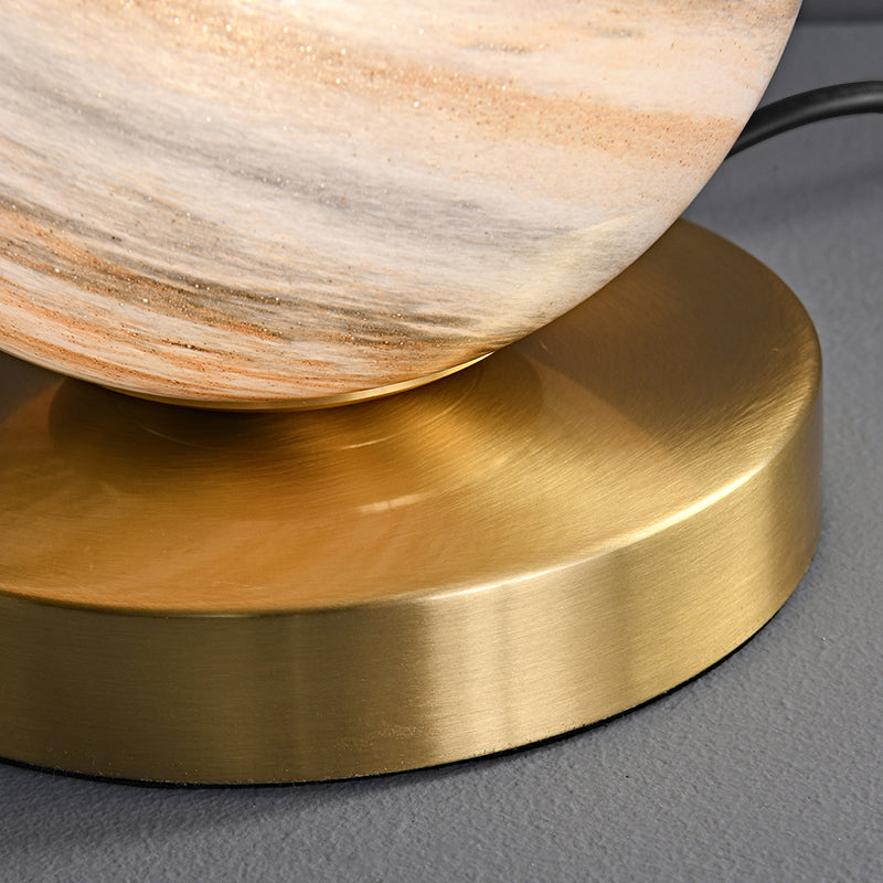 Sculpted Globe Lamp with Marble Vein Glass