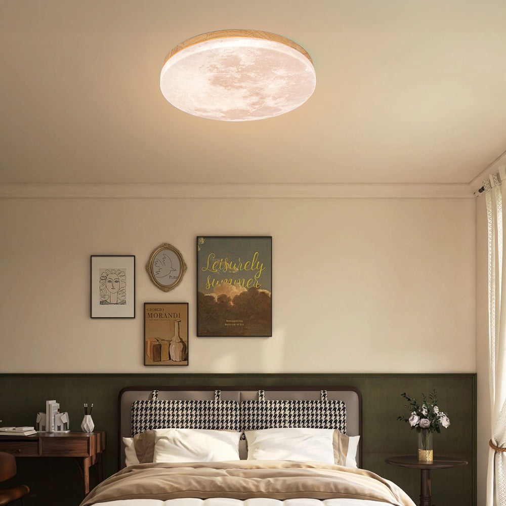 Simple Moon Inspired Round LED Ceiling Light