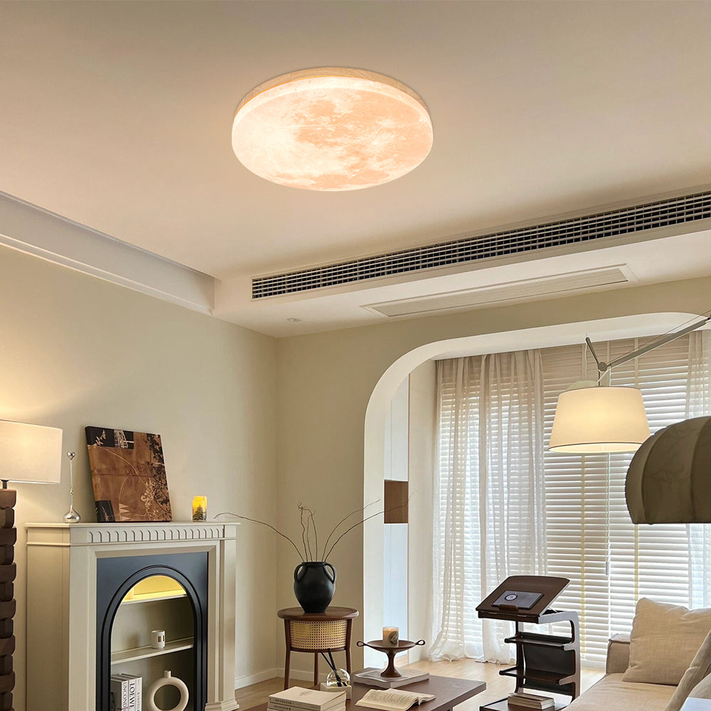 Simple Moon Inspired Round LED Ceiling Light