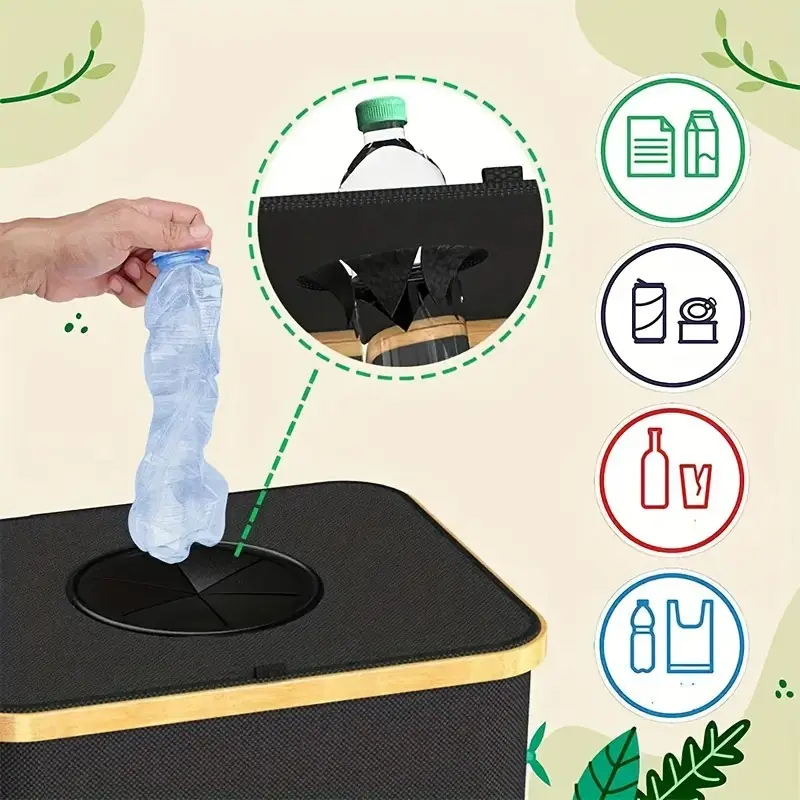 Foldable Dual-Use Storage Bag for Recycling & Bottle Storage