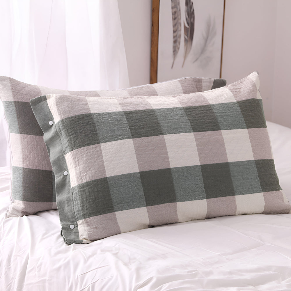 Modern Check & Stripe Pillowcase