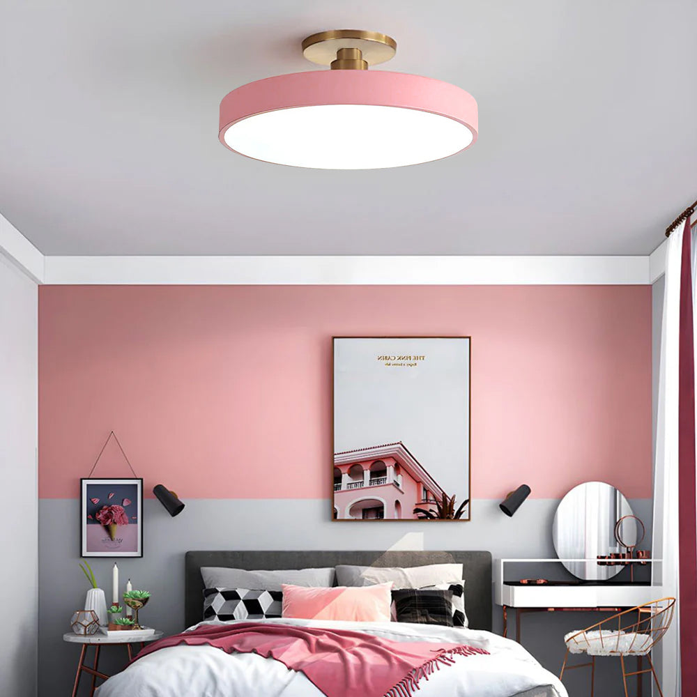 Minimalist Semi-Flush Mount Ring LED Ceiling Fixture