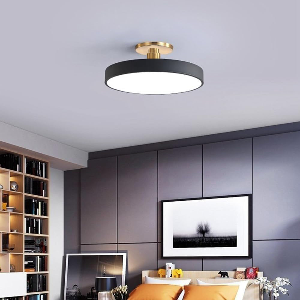Minimalist Semi-Flush Mount Ring LED Ceiling Fixture