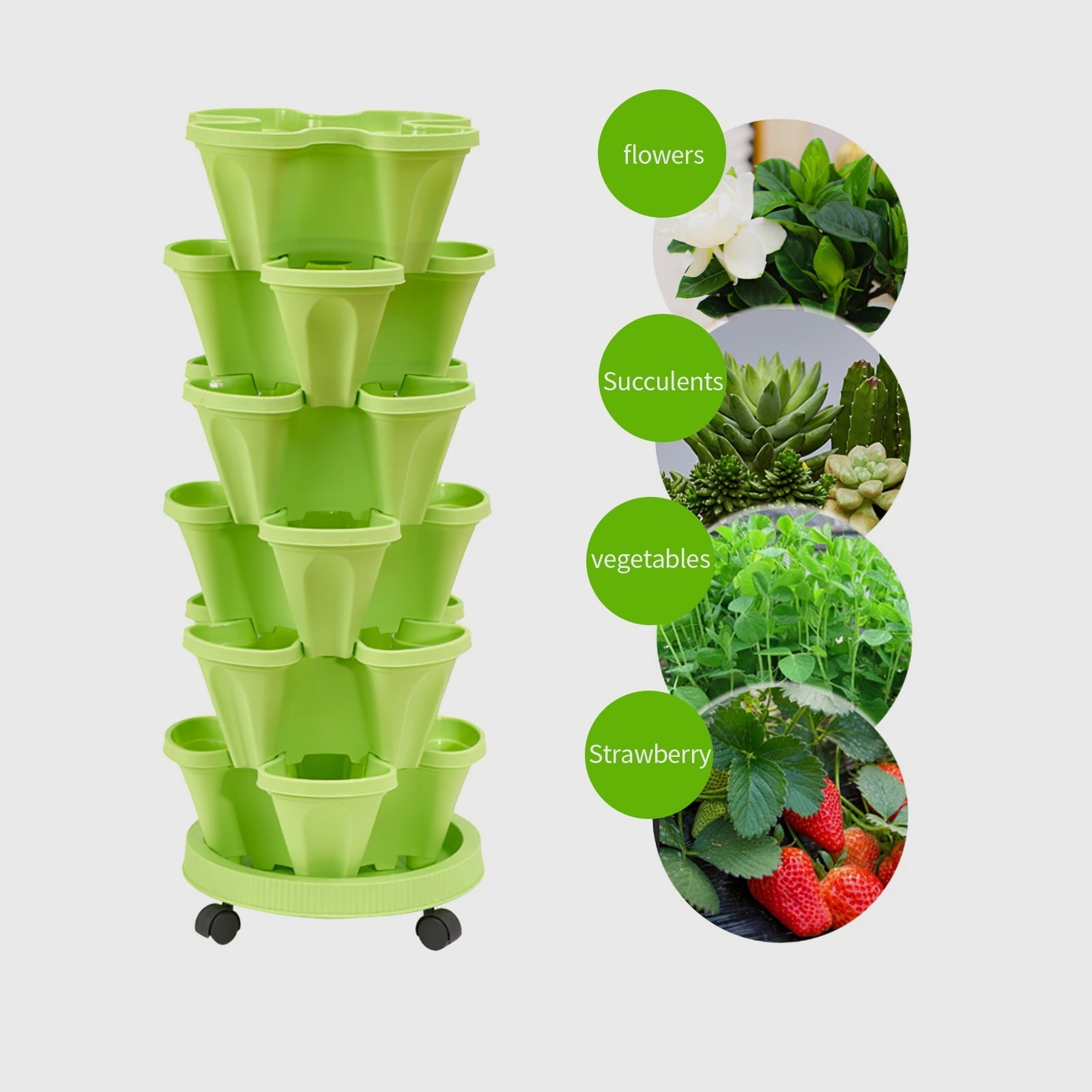 Space-Saving 6-Tier Stackable Garden Tower