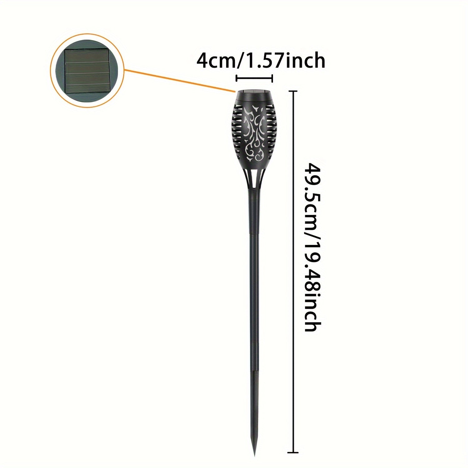 Solar Flickering Flame Garden Lights, Eco-Friendly Plastic, Auto On/Off for Outdoor Use