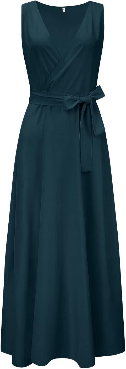 Women's Wrap V Neck Wedding Guest Dress | Maxi