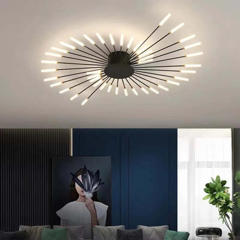 Modern Firework-Inspired Flush Mount Ceiling Light