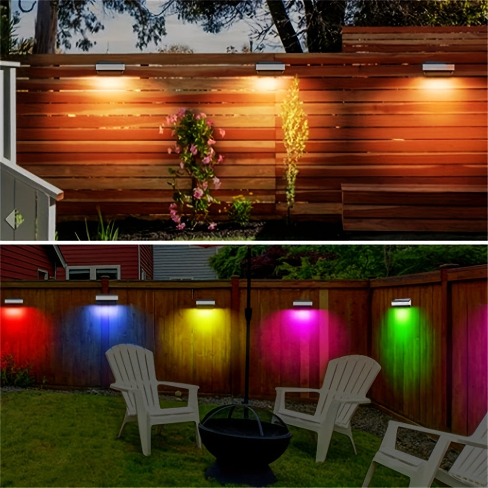 8-Pack Solar Outdoor Lights, Multi-Colour LED Deck and Stair Lighting for Garden Use