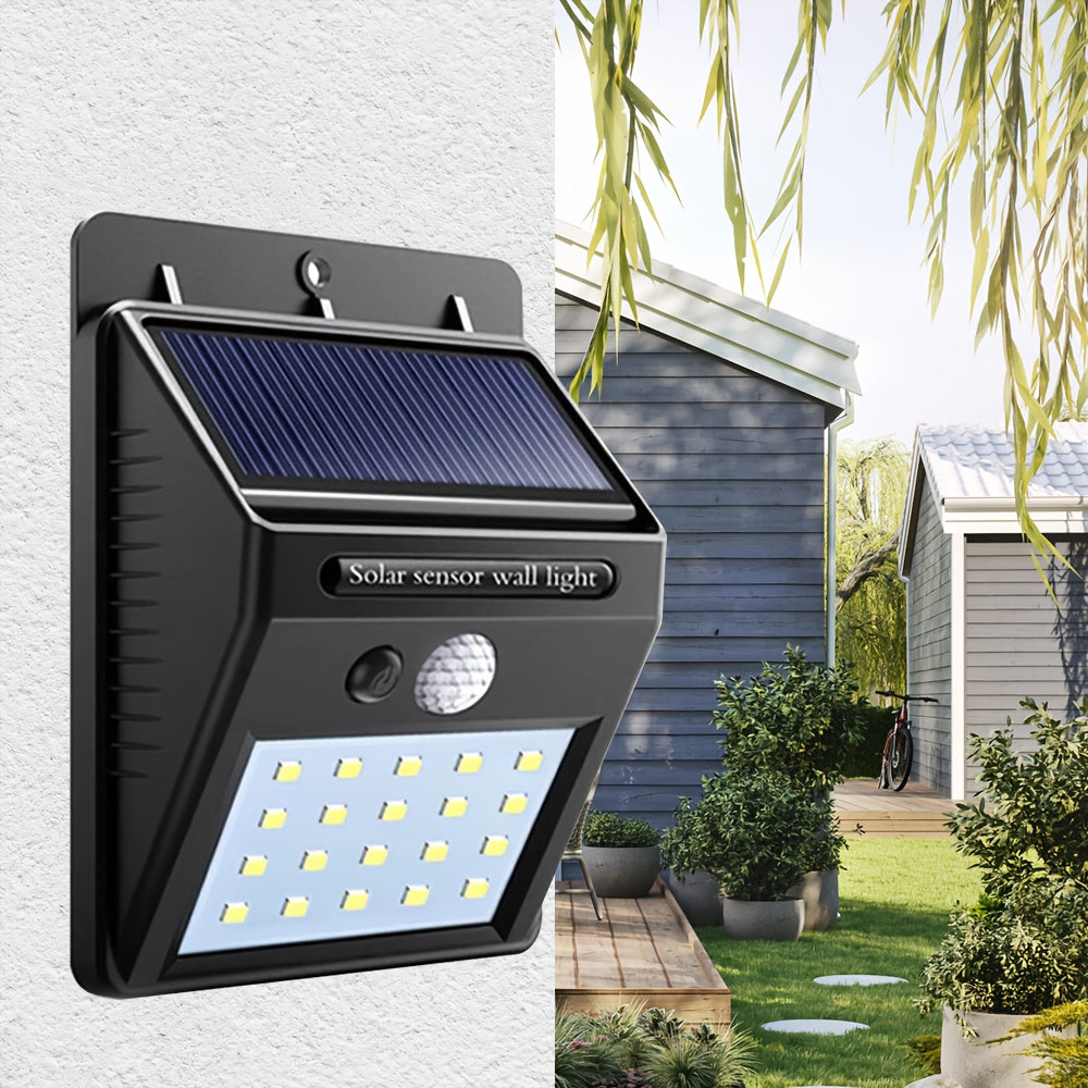 Solar Garden Spotlight with Motion Detection, 20 LEDs for Outdoor Security Lighting