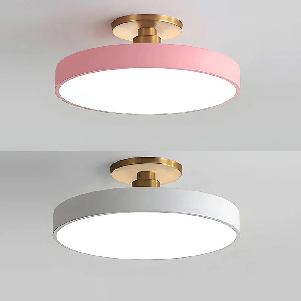 Minimalist Semi-Flush Mount Ring LED Ceiling Fixture