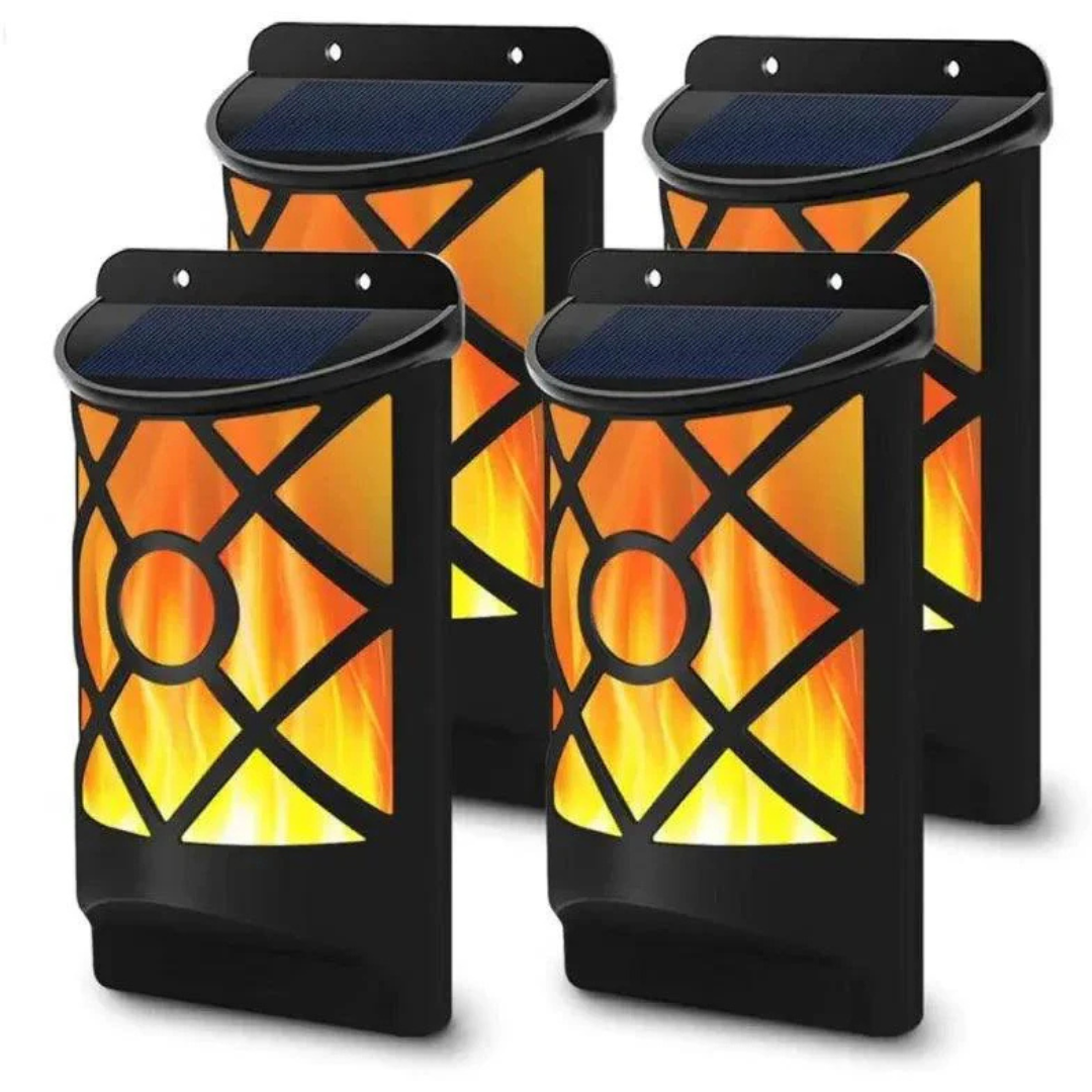 Solar Powered Wireless Outdoor LED Wall Lantern for Garden Illumination