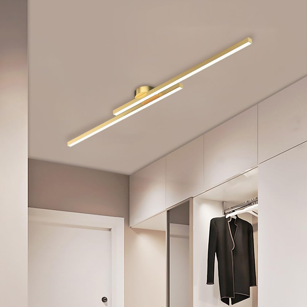 Sleek Aluminium Long Strip Semi Flush Mount LED Ceiling Light for Home Spaces