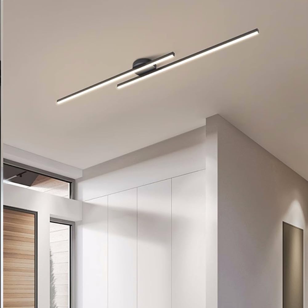 Sleek Aluminium Long Strip Semi Flush Mount LED Ceiling Light for Home Spaces