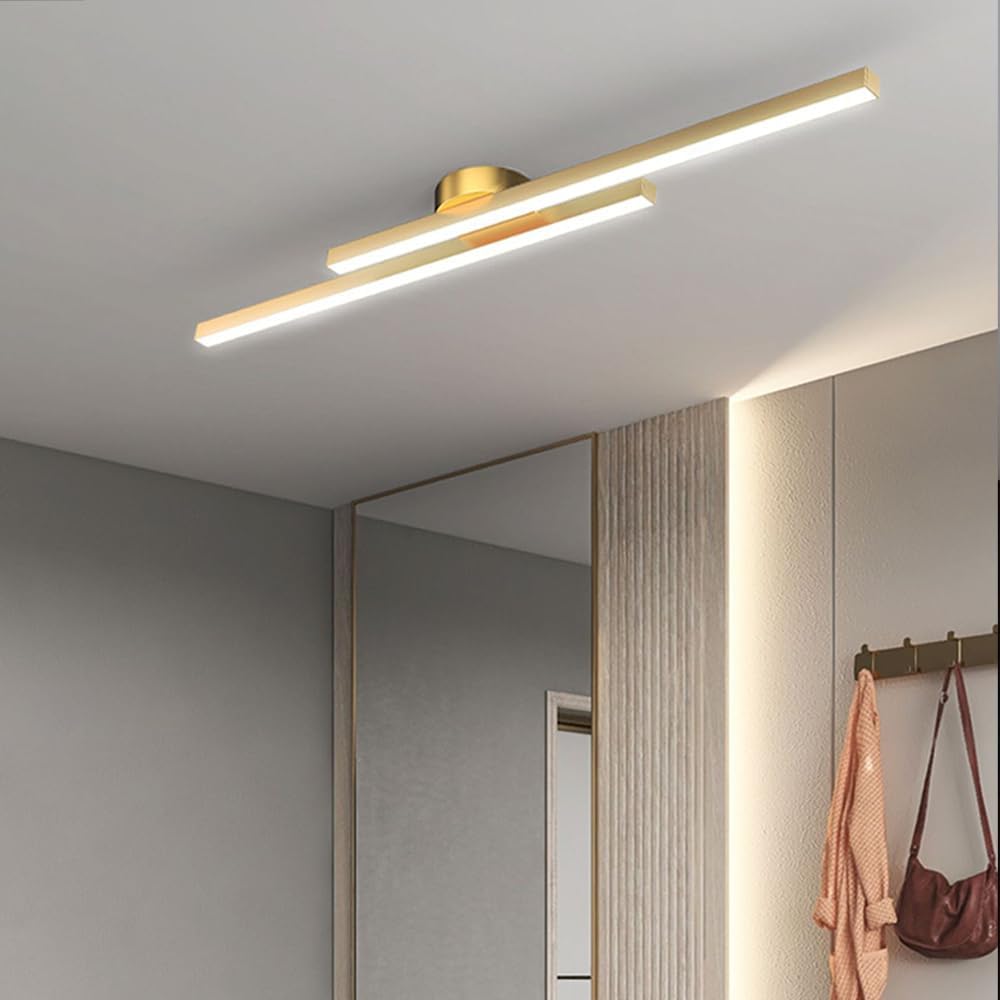 Sleek Aluminium Long Strip Semi Flush Mount LED Ceiling Light for Home Spaces