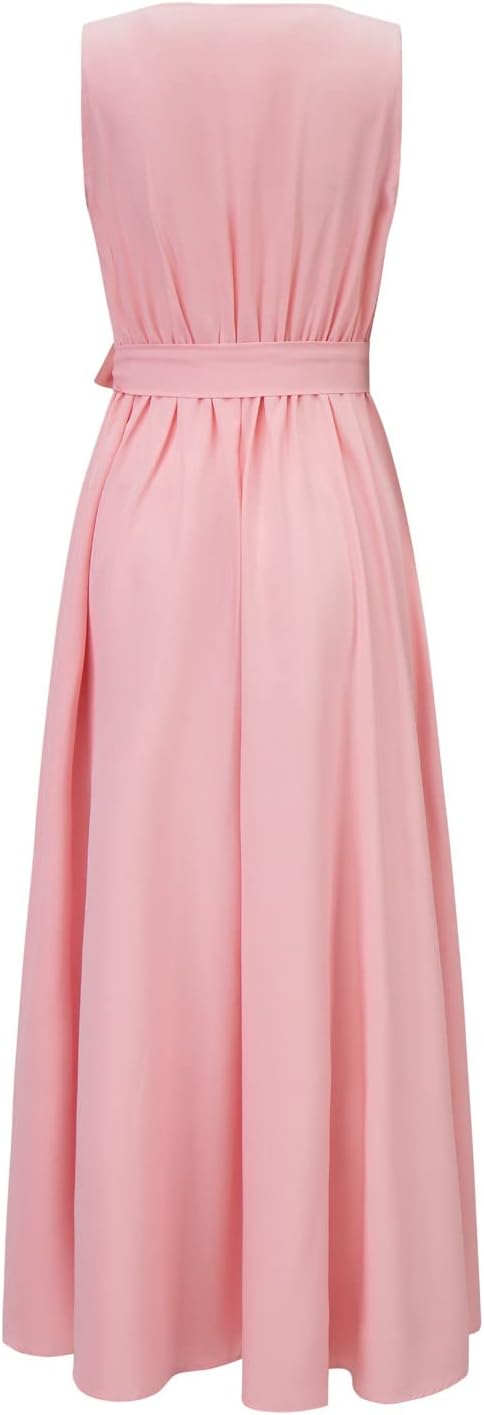 Women's Wrap V Neck Wedding Guest Dress | Maxi