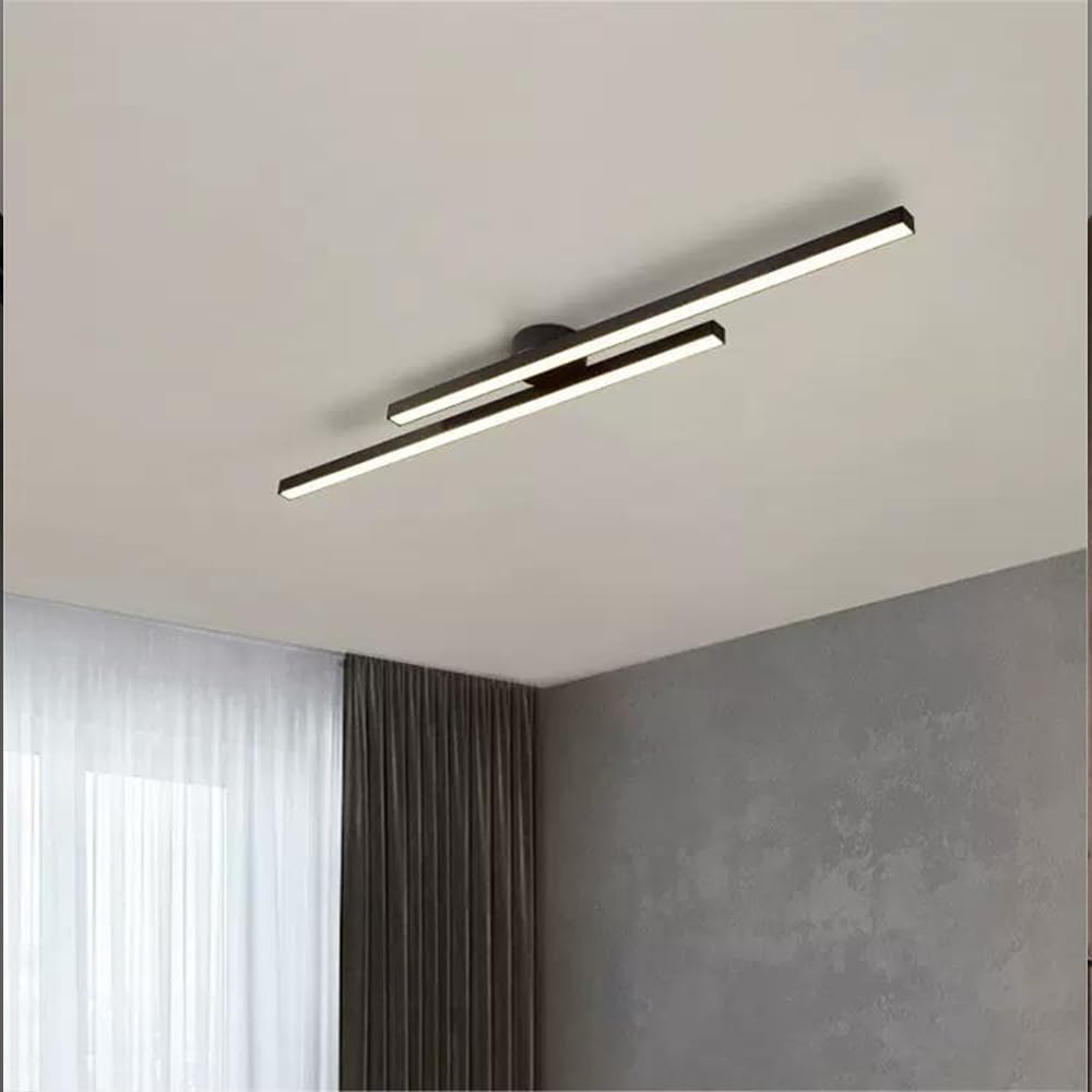 Sleek Aluminium Long Strip Semi Flush Mount LED Ceiling Light for Home Spaces