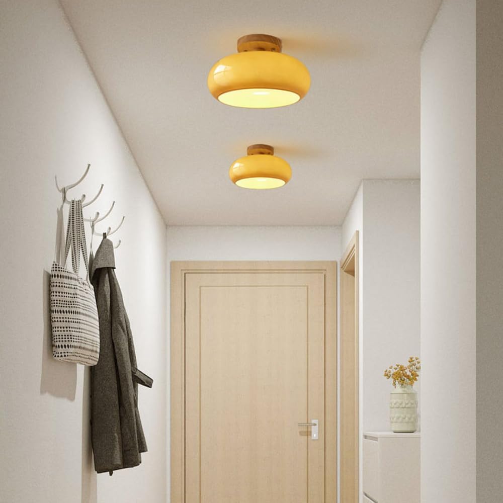 Contemporary LED Flush Mount Ceiling Light with Glass & Metal Design