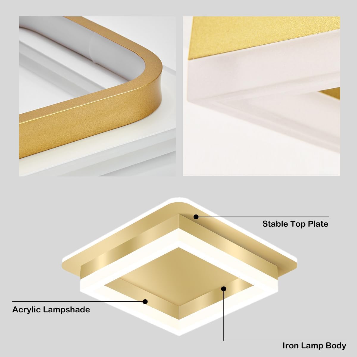Modern Square LED Ceiling Lights for Stylish Hallways and Home Spaces