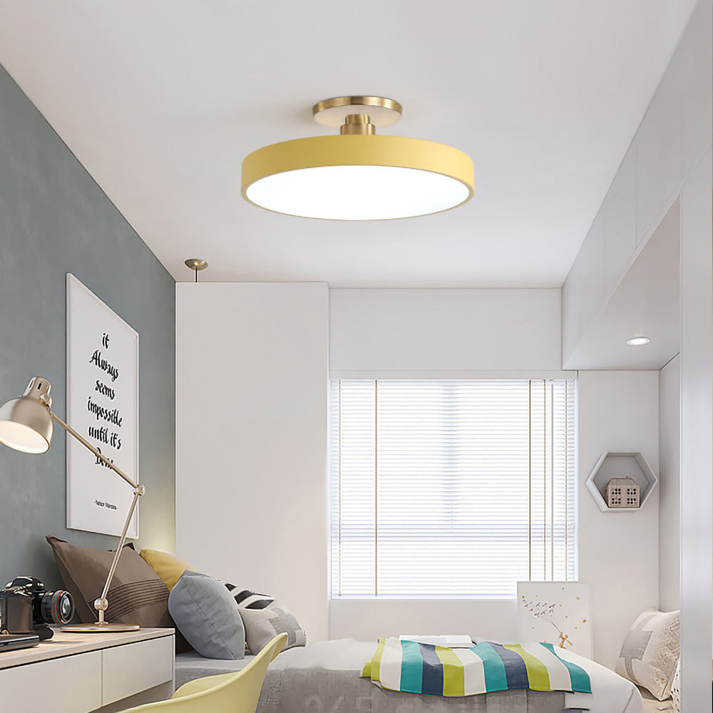 Minimalist Semi-Flush Mount Ring LED Ceiling Fixture