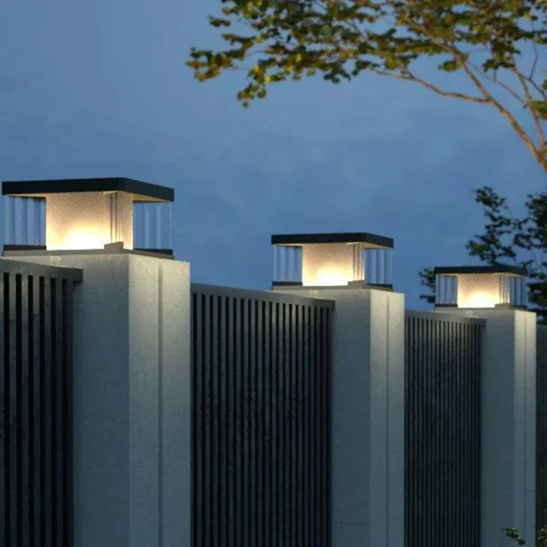 Sleek Solar-Powered Waterproof Garden Post Lights for Outdoor Ambience