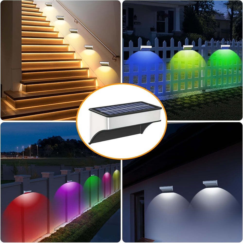 8-Pack Solar Outdoor Lights, Multi-Colour LED Deck and Stair Lighting for Garden Use