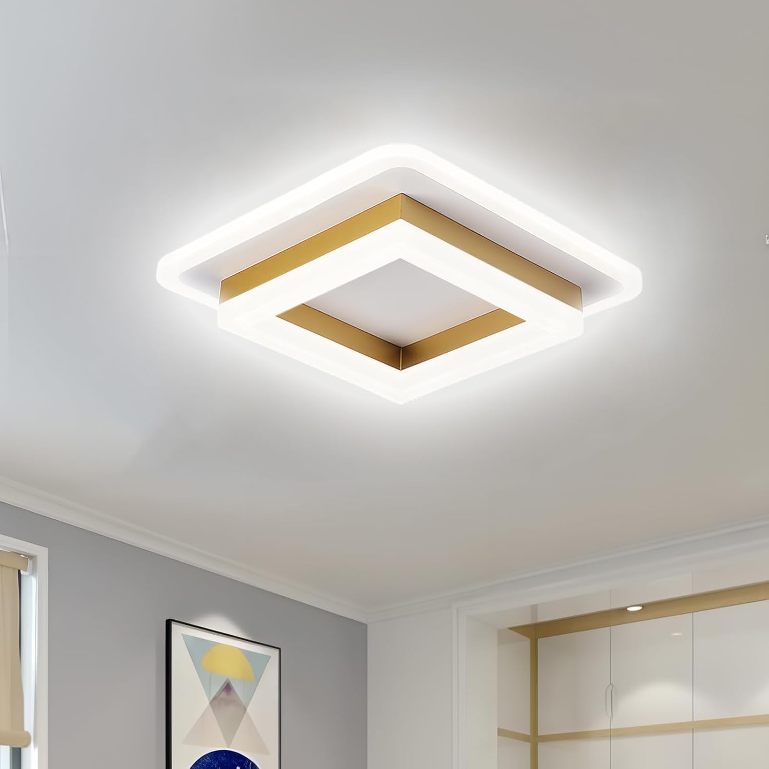 Modern Square LED Ceiling Lights for Stylish Hallways and Home Spaces