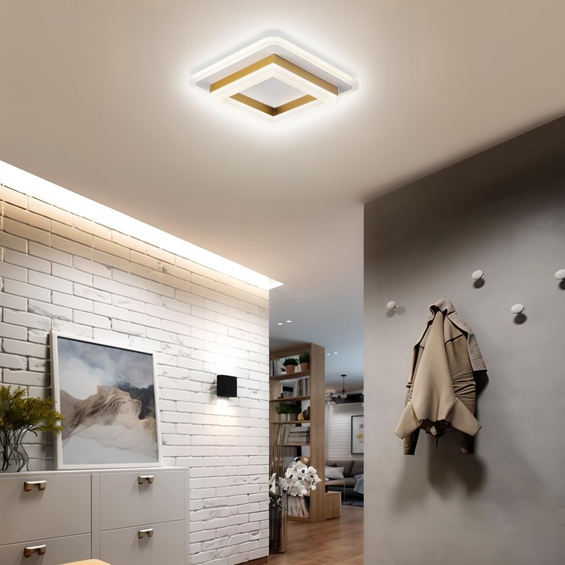 Modern Square LED Ceiling Lights for Stylish Hallways and Home Spaces