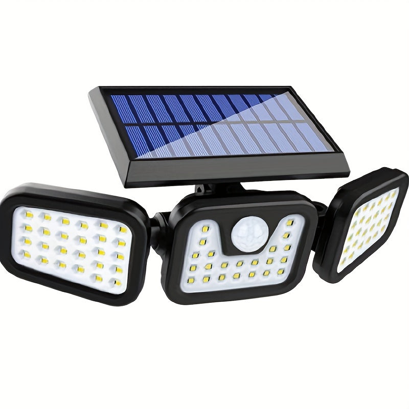 LED Solar Security Lights: 74 LED Wall-mounted Outdoor Light with Motion Detection for Garden