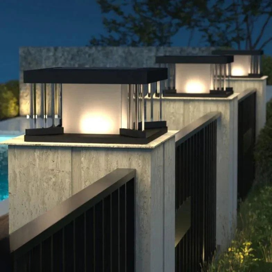 Sleek Solar-Powered Waterproof Garden Post Lights for Outdoor Ambience