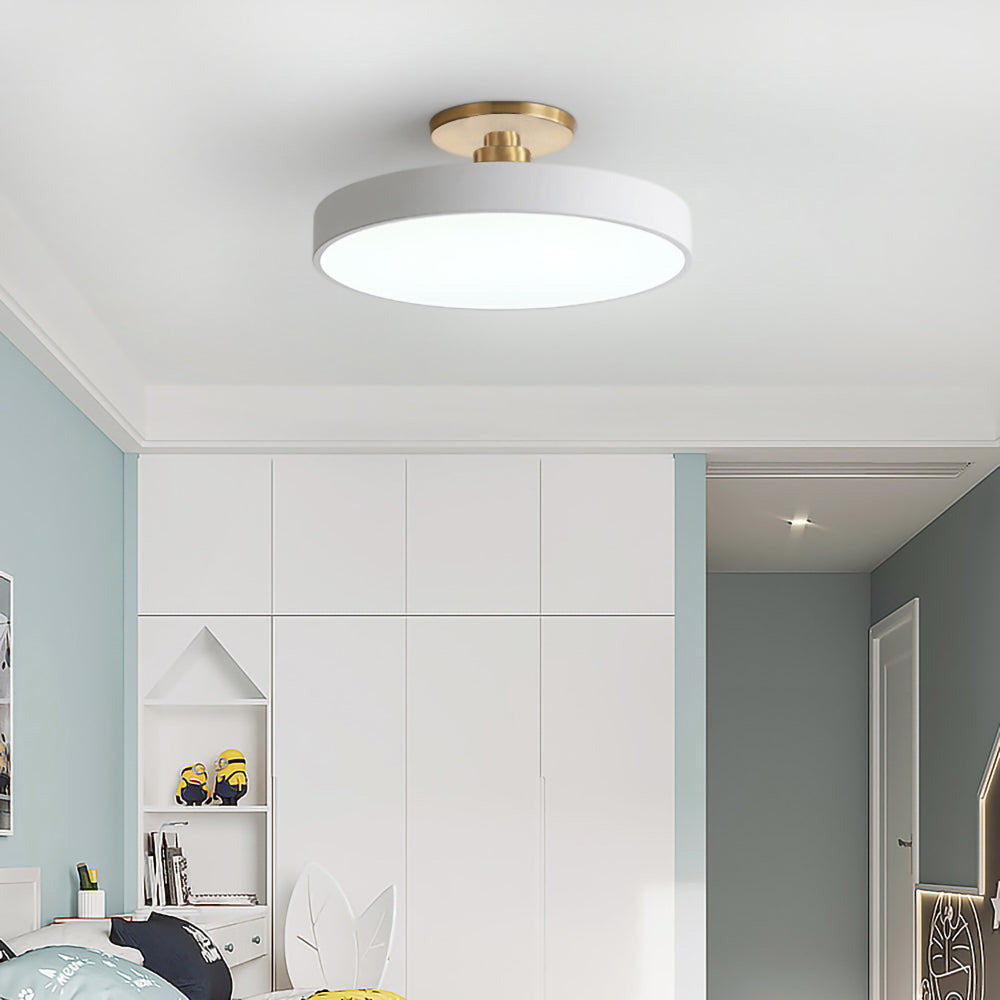 Minimalist Semi-Flush Mount Ring LED Ceiling Fixture