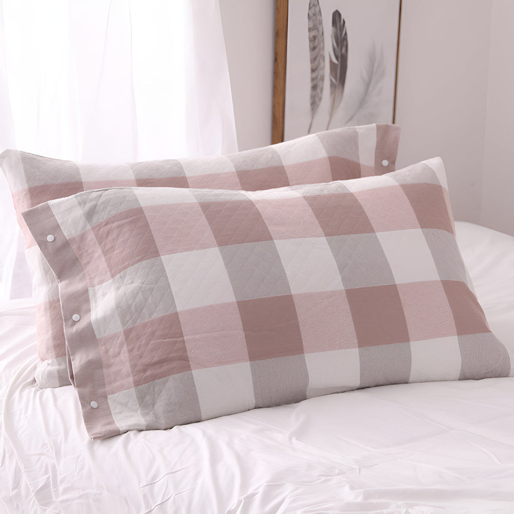 Modern Check & Stripe Pillowcase