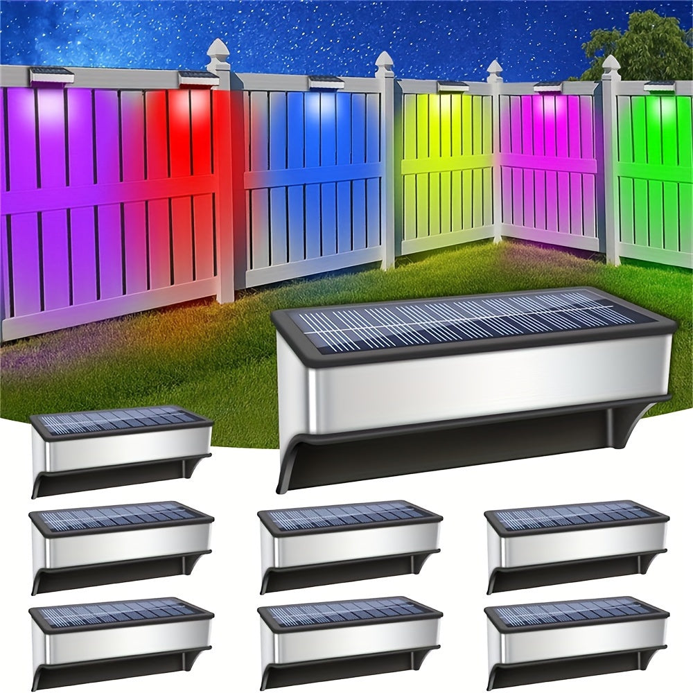 8-Pack Solar Outdoor Lights, Multi-Colour LED Deck and Stair Lighting for Garden Use