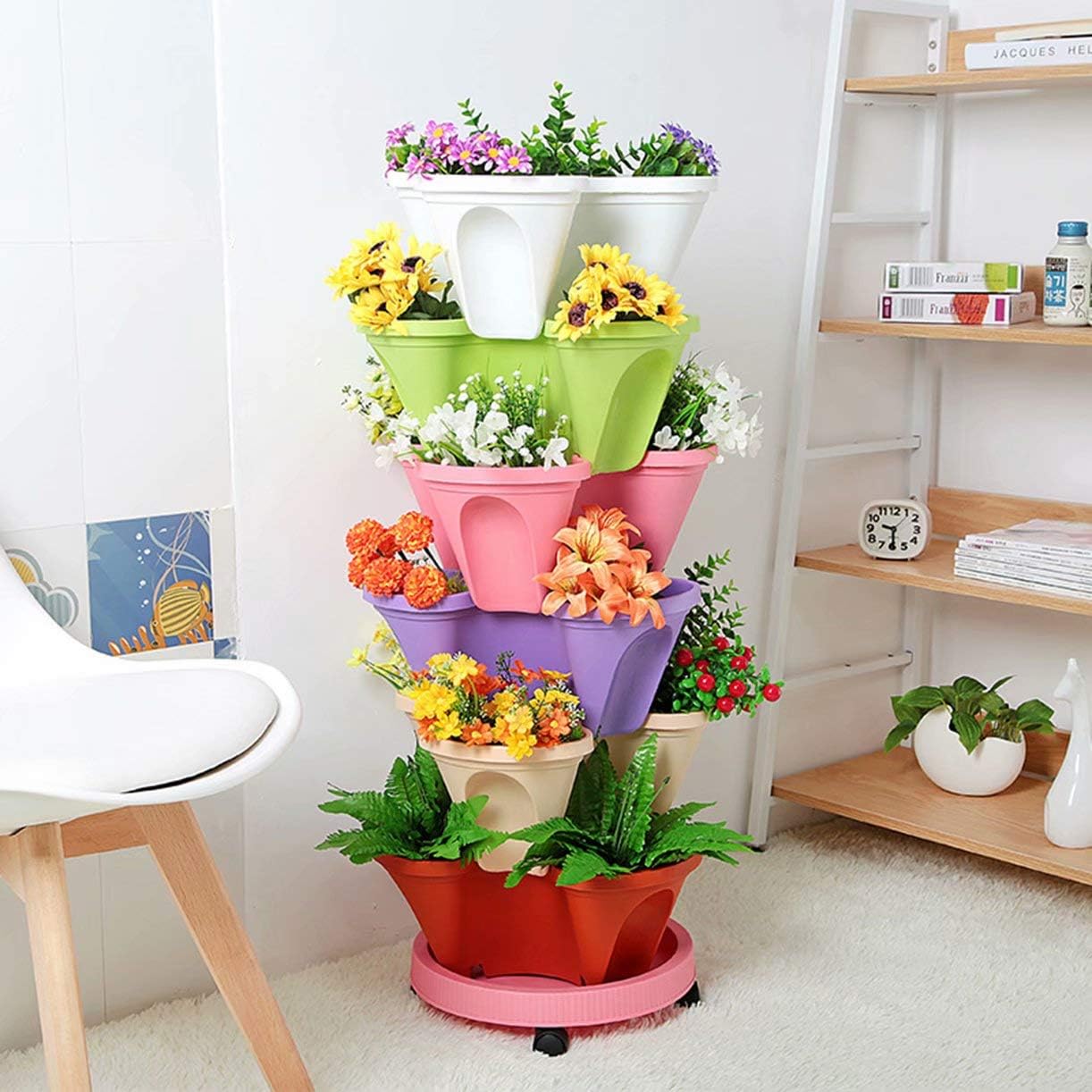 Space-Saving 6-Tier Stackable Garden Tower